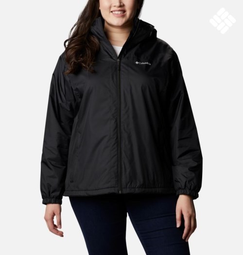 Columbia Switchback Sherpa Forede Jakke Dame Svarte | Plus Size 24153F